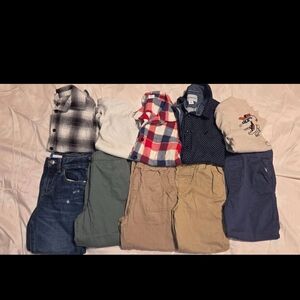 Boys Clothing Bundle 4T 5T 5 Outfits Flannel Joggers JeansPlaid Kids Shirt